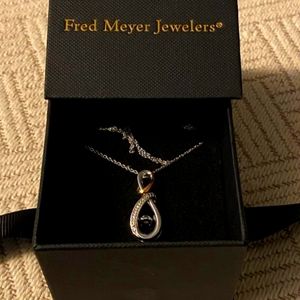 Lovebeat Diamond Infinity Pendant in Sterling Silver and 10K Rose Gold